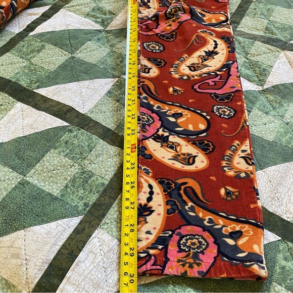 Pilcro And The Letterpress Anthropologie‎ Paisley Corduroy Pants Serif Size 30 - Picture 11 of 13